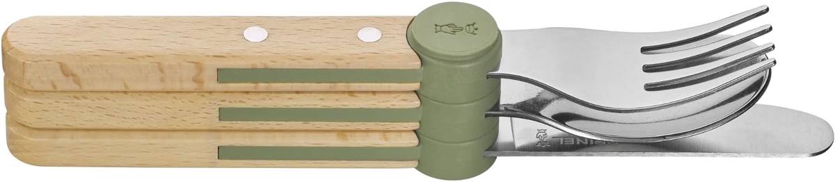 Opinel Le Petit Gourmet Sada dětských příborů, olivově zelená