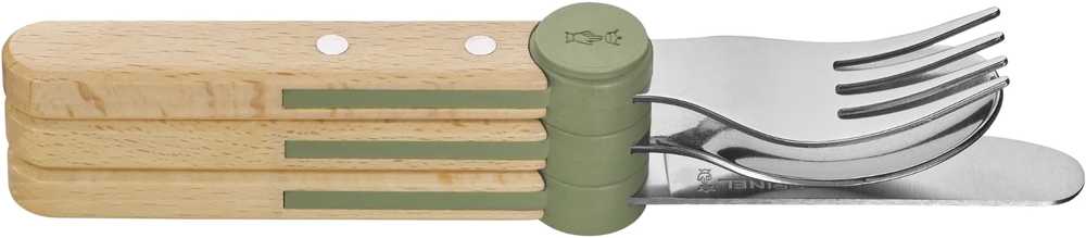 Opinel Le Petit Gourmet Sada dětských příborů, olivově zelená