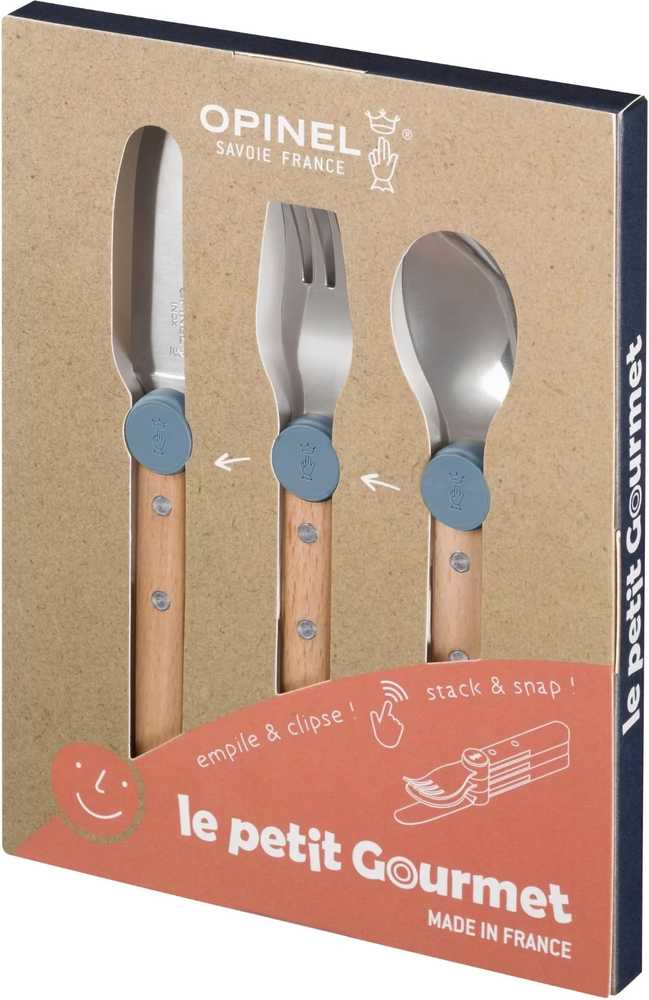 Opinel Le Petit Gourmet Sada dětských příborů, pastelově modrá