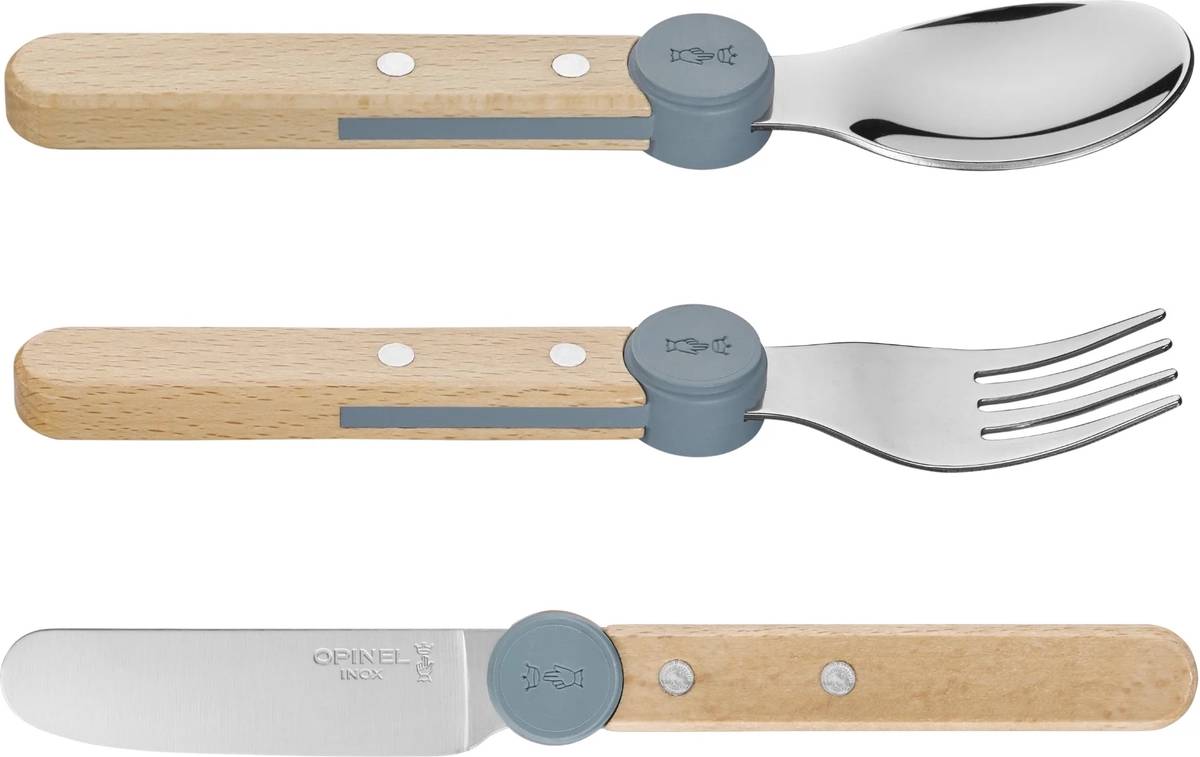 Opinel Le Petit Gourmet Sada dětských příborů, pastelově modrá