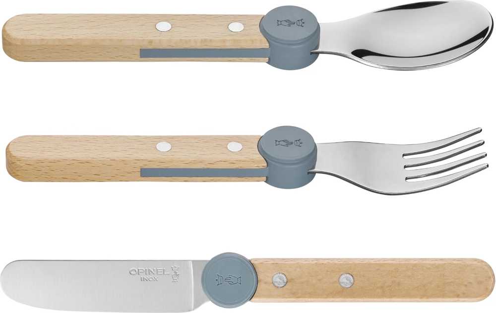 Opinel Le Petit Gourmet Sada dětských příborů, pastelově modrá