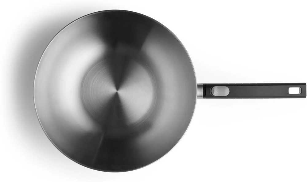 Woll Logic Steel Nerezová pánev Wok s odnímatelnou rukojetí, 30 cm