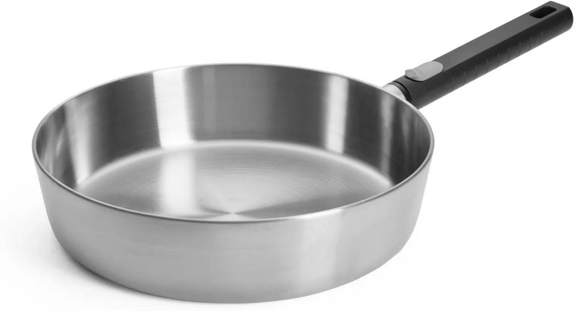 Woll Logic Steel Nerezová soté pánev s odnímatelnou rukojetí, 28 cm