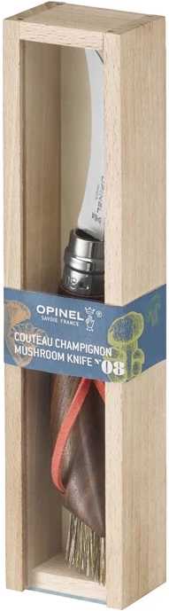 Opinel Houbařský nůž N°08 Black Walnut, 8 cm, dárkový box