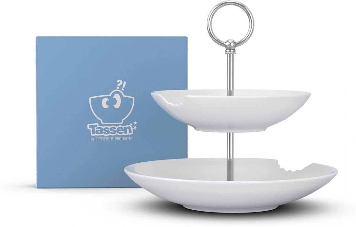 58products Dvoupatrový etažér With Bite, bílá