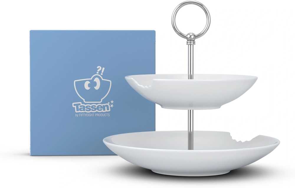 58products Dvoupatrový etažér With Bite, bílá