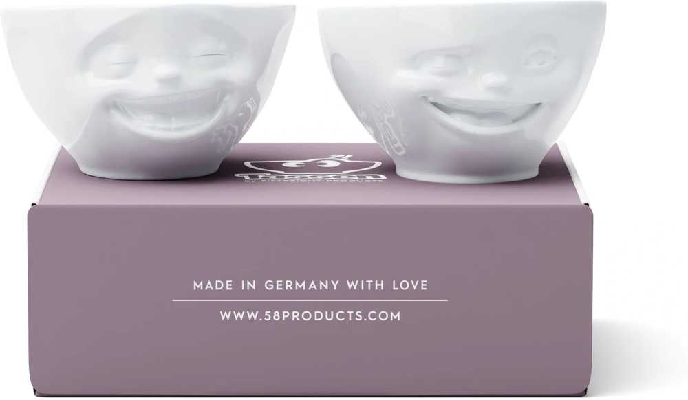 58products Sada středních misek Laughing & Winking, 200 ml, bílá