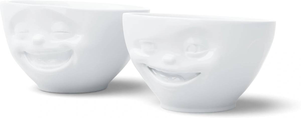 58products Sada středních misek Laughing & Winking, 200 ml, bílá