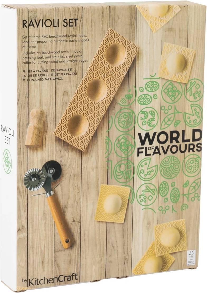 KitchenCraft World of Flavours Sada na přípravu raviol, 3 ks