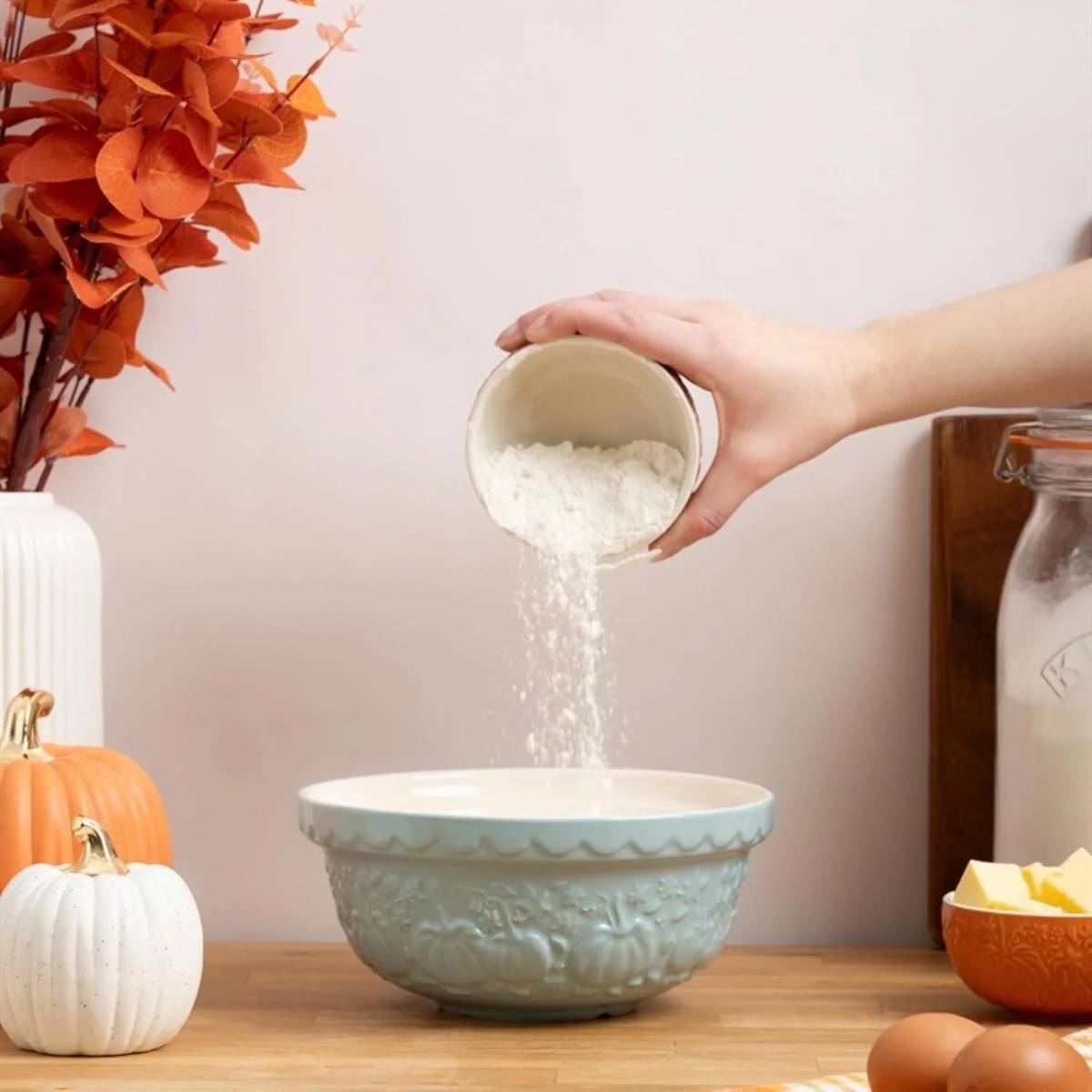 Mason Cash Pumpkin Mísa na těsto, 1,1 l, dýně, ledově modrá