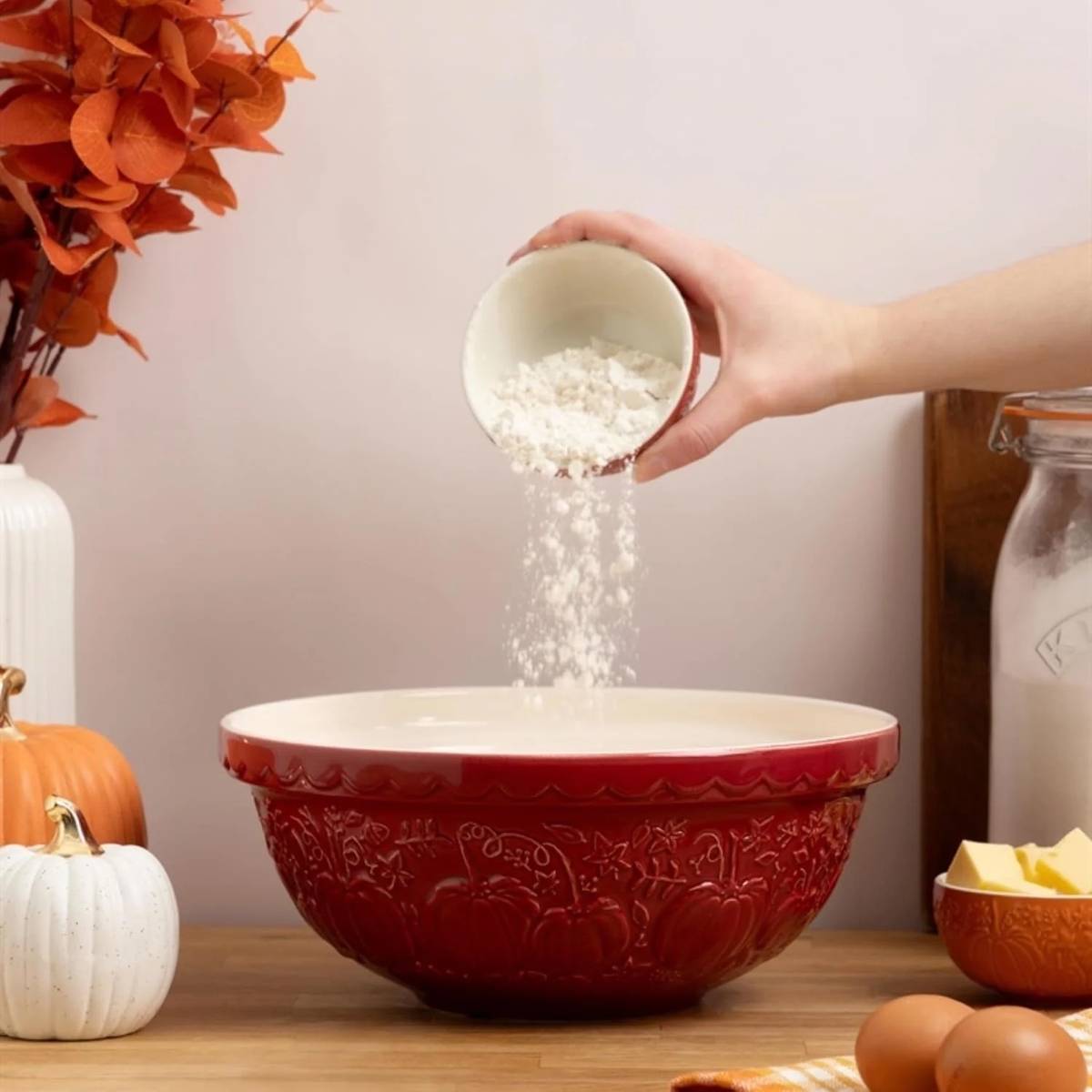 Mason Cash Pumpkin Mísa na těsto, 2,7 l, dýně, červená