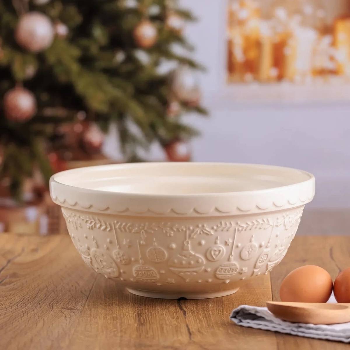 Mason Cash Christmas Mísa na těsto, 2,7 l, vánoční, krémová