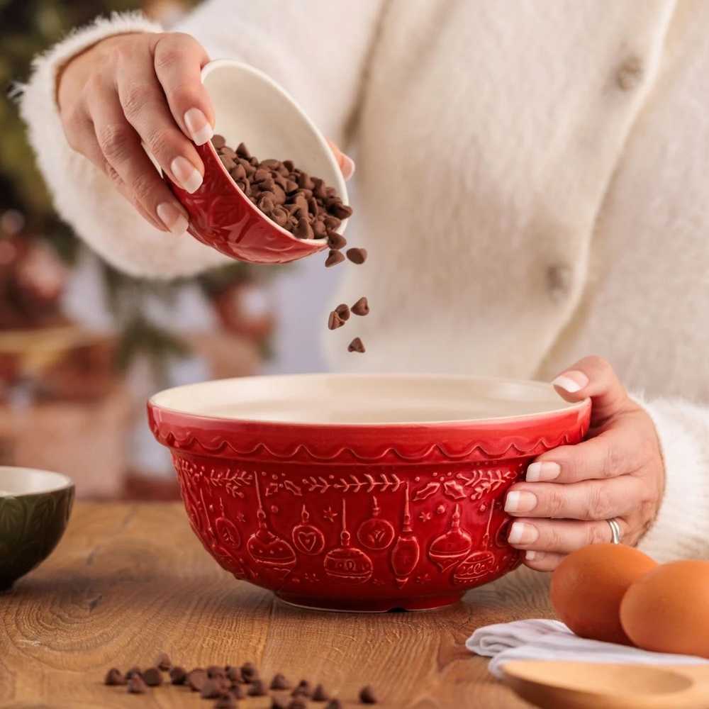 Mason Cash Christmas Mísa na těsto, 1,1 l, vánoční, červená