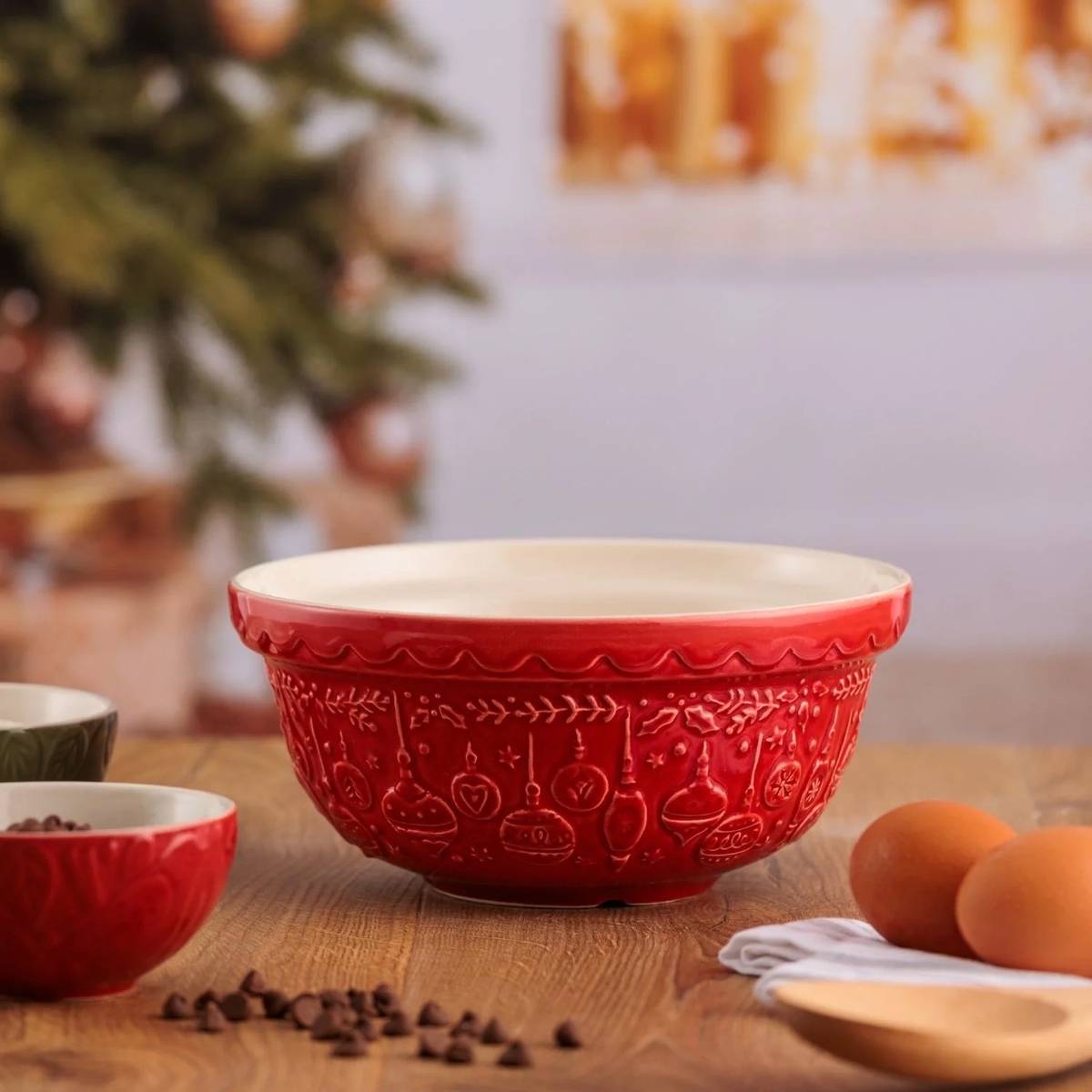 Mason Cash Christmas Mísa na těsto, 1,1 l, vánoční, červená